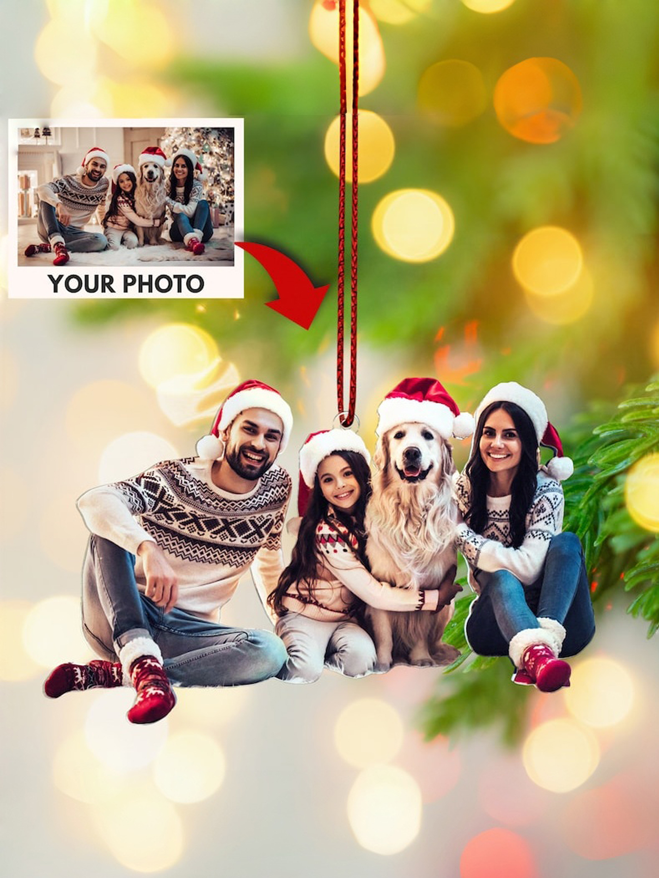 Custom Christmas Photo Acrylic Decorations